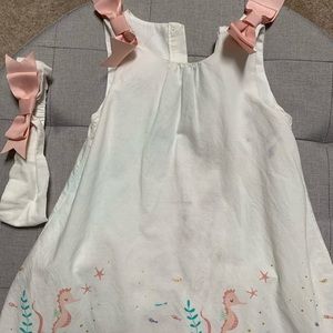 White & pink bow dress